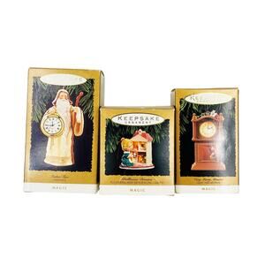 Hallmark Father Time, Dollhouse Dreams, Very Merry Minutes Keepsake Ornaments